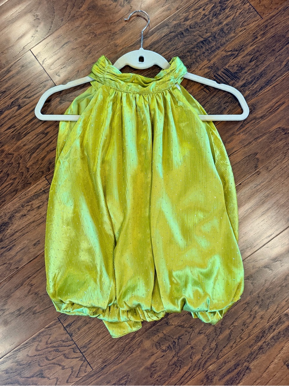 entro Lime Green Shimmery Halter Bubble Romper